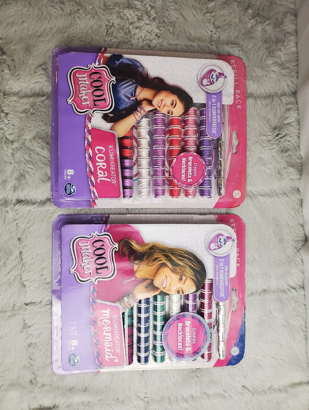 2 Pack NOS Cool Maker KUMIKREATOR Refill Packs Coral & Mermaid 100+ Spools